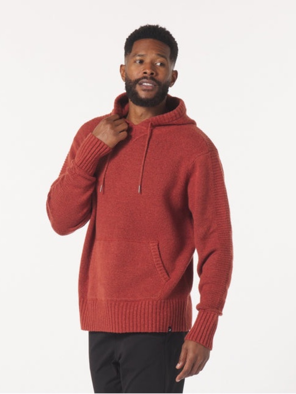 Glyder Unisex Knit Up Hoodie in Brick Red, Size Medium for Men and Women - Picture 3 of 13